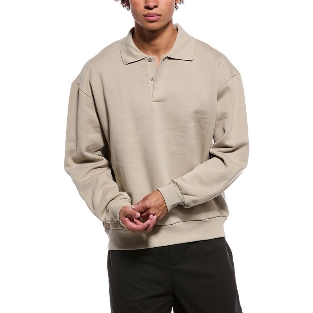 Pangaia Mens  Polo Sweater, Beige